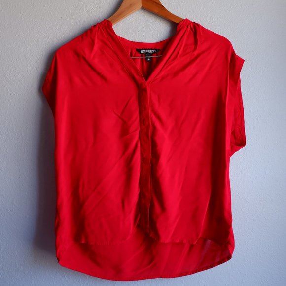 Express Women's Blouse Red - Picture 1 of 4